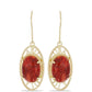 Pendientes de Plata Bañada en Oro con Coral Rojo