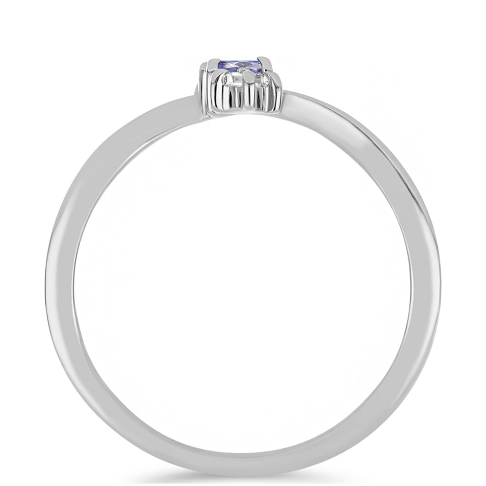 Conjunto de Plata con Tanzanita y Topacio Blanco ( Pendientes +Anillo )
