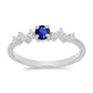 Anillo de Plata con Zafiro Azul Australiano y Topacio Blanco