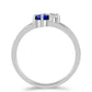 Anillo de Plata con Zafiro Azul Australiano y Topacio Blanco