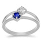 Anillo de Plata con Zafiro Azul Australiano y Topacio Blanco