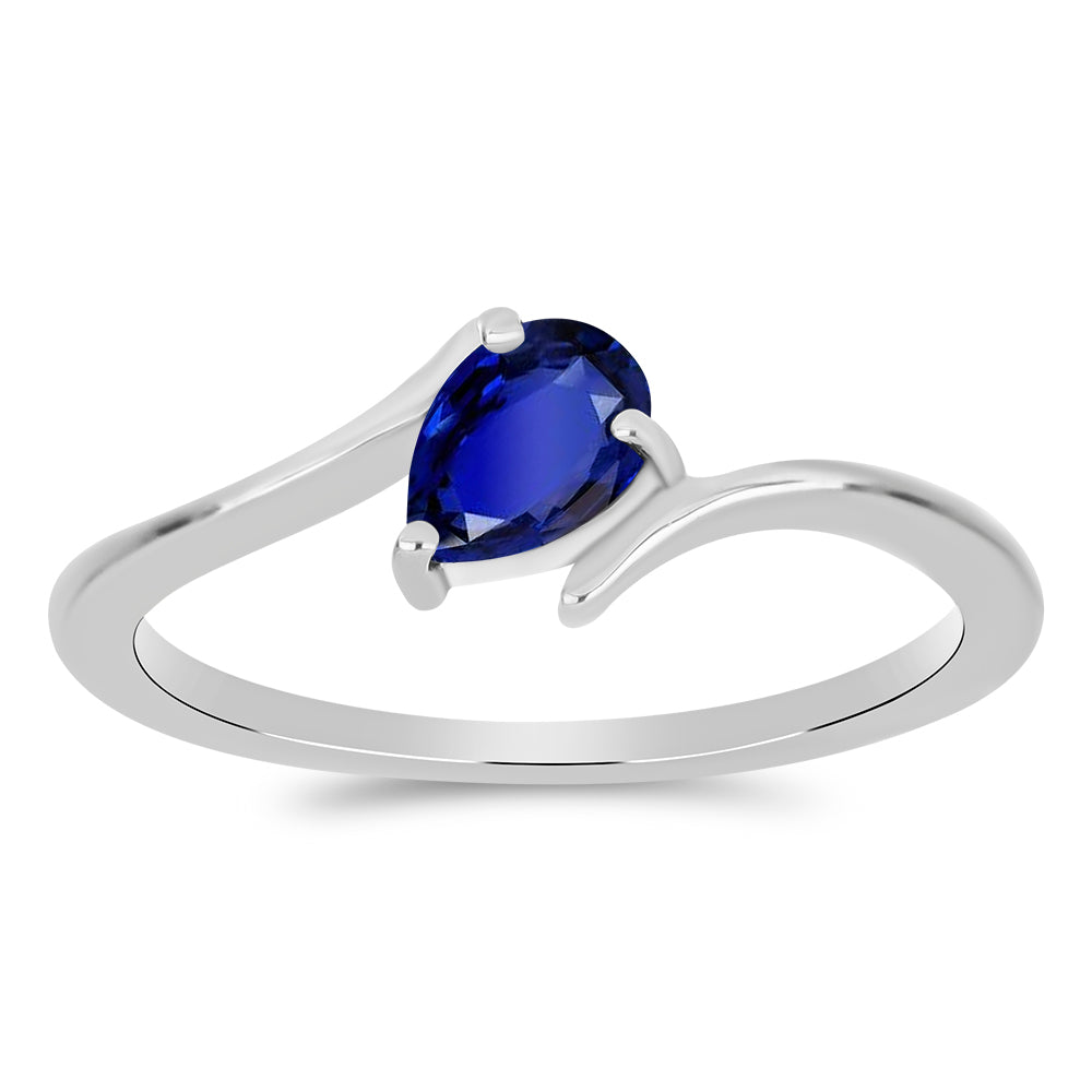 Anillo de Plata con Zafiro Azul Australiano 7 