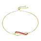 Pulsera de Plata Bañada en Oro con Rubí de Madagascar