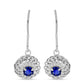 Pendientes de Plata con Zafiro Azul Australiano y Topacio Blanco