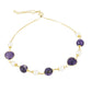 Pulsera de Plata Bañada en Oro con Charoita y Perla de Agua Dulce