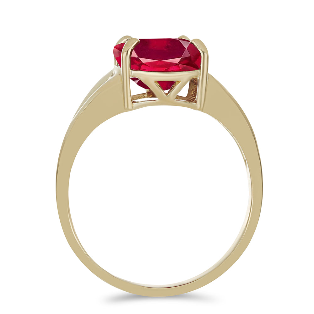 Anillo de Plata Bañada en Oro con Rubí de Madagascar 6 