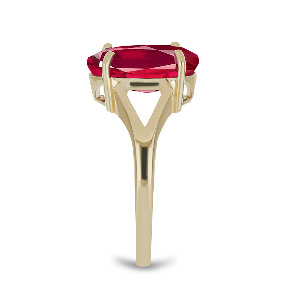 Anillo de Plata Bañada en Oro con Rubí de Madagascar 4 