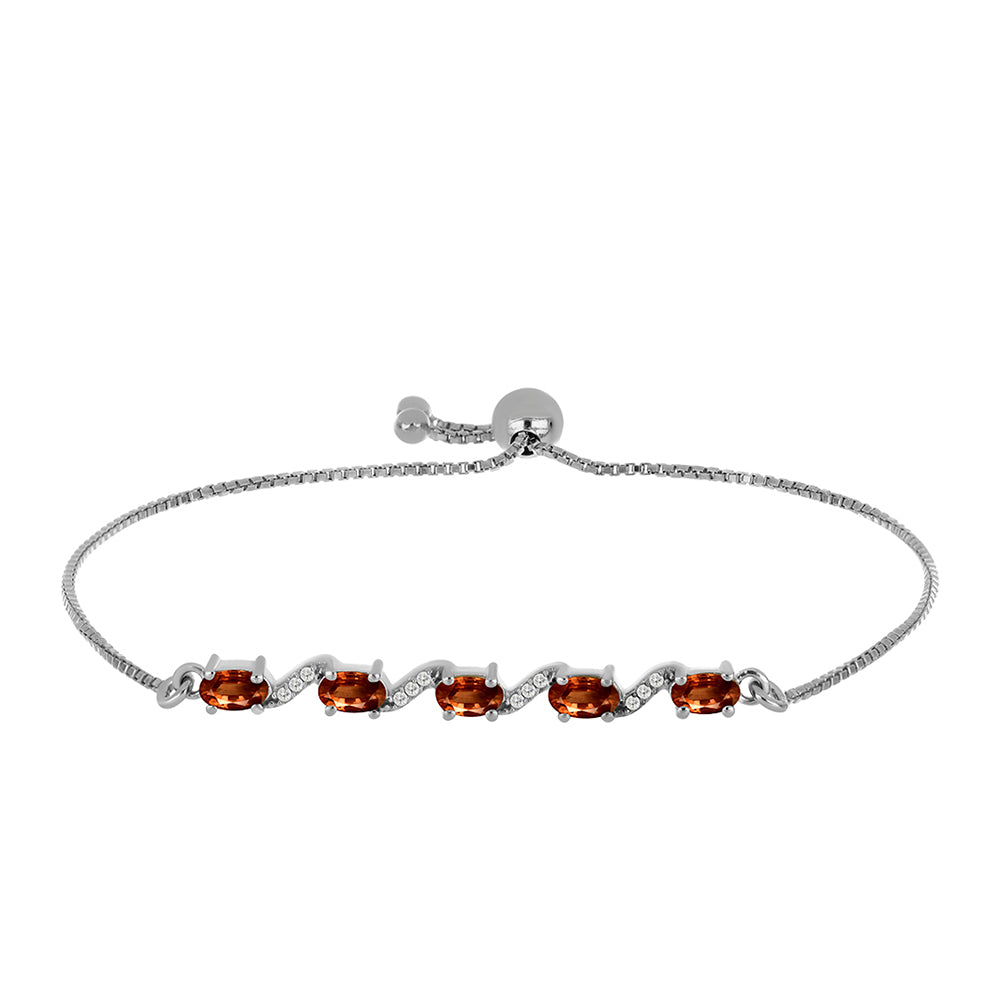 Pulsera de Plata con Andalusita y Topacio Blanco 1 