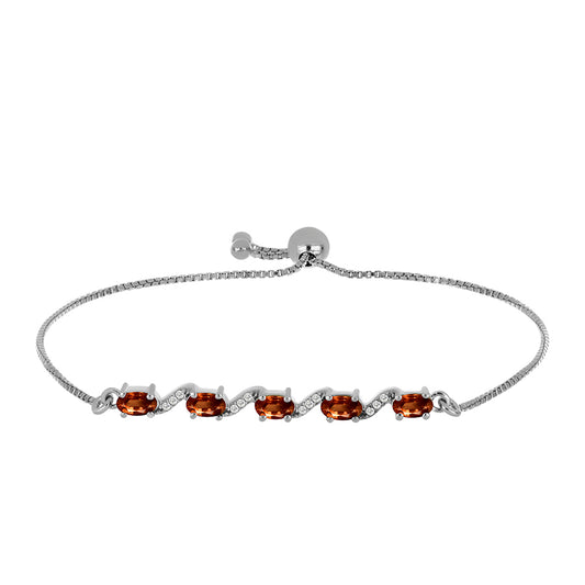 Pulsera de Plata con Andalusita y Topacio Blanco
