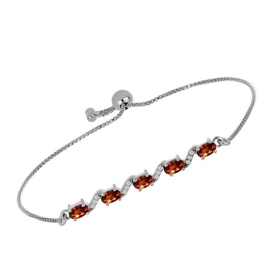 Pulsera de Plata con Andalusita y Topacio Blanco