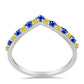 Anillo de Plata con Zafiro Amarillo y Zafiro azul Australiano