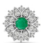 Colgante de Plata con Esmeralda de Brasil y Topacio Blanco