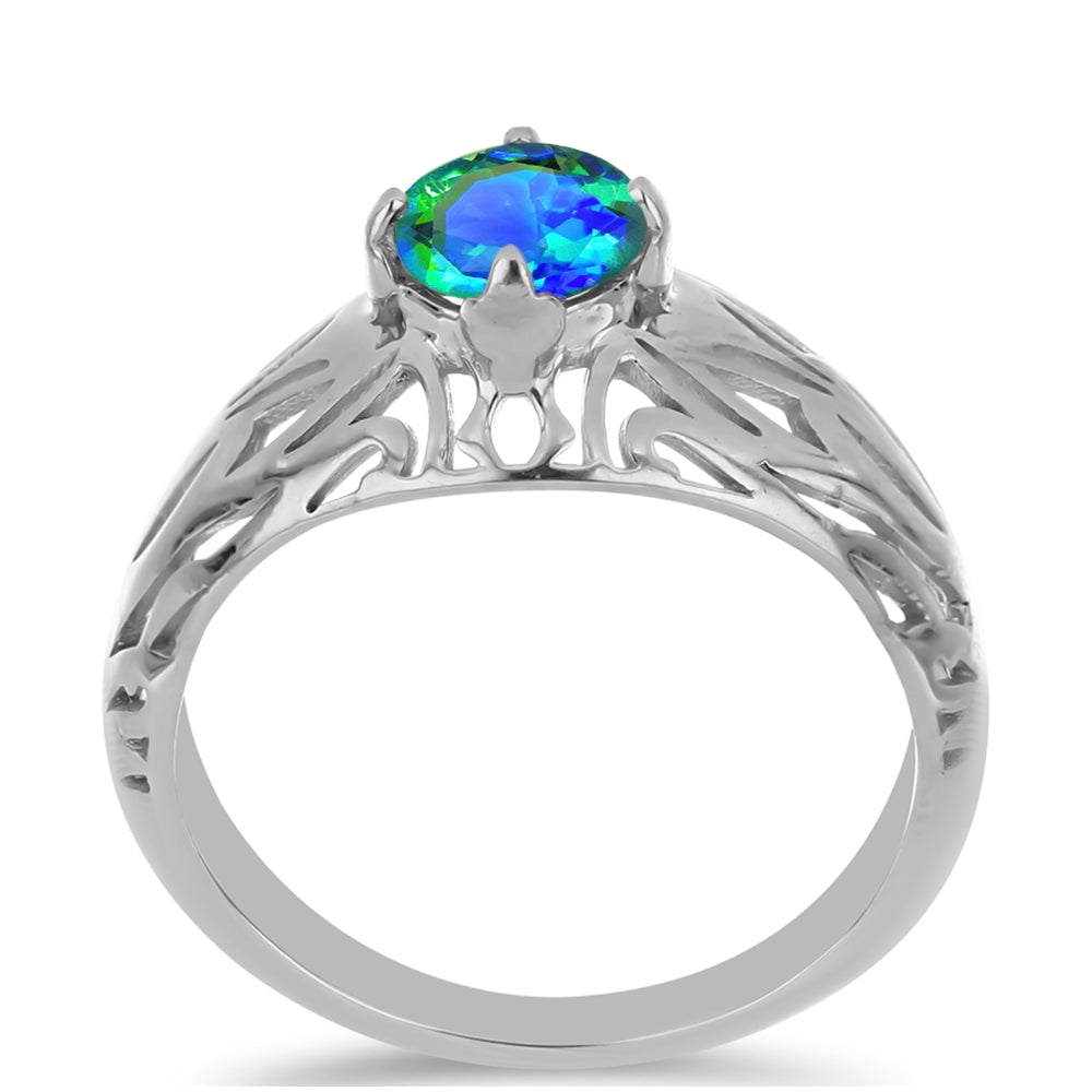 Anillo de Plata con Cuarzo Pavo Real