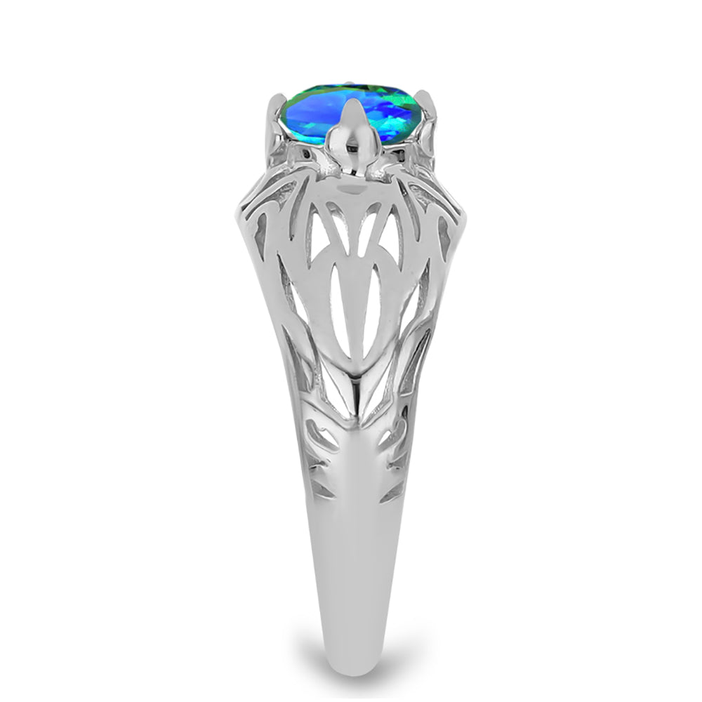Anillo de Plata con Cuarzo Pavo Real