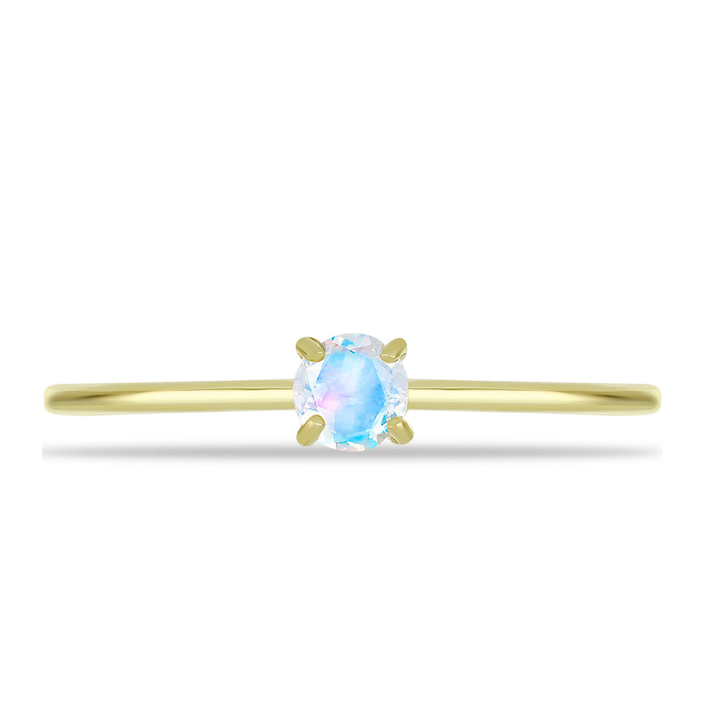 Anillo de Plata Bañada en Oro con Piedra Lunar Arco Iris 1 