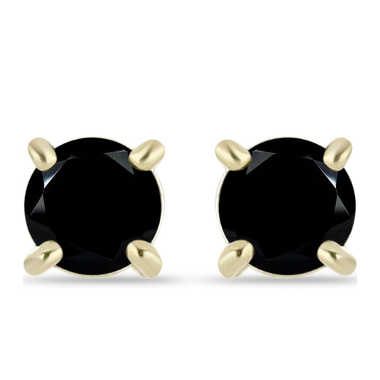 Pendientes de Oro 9K con Diamante Negro