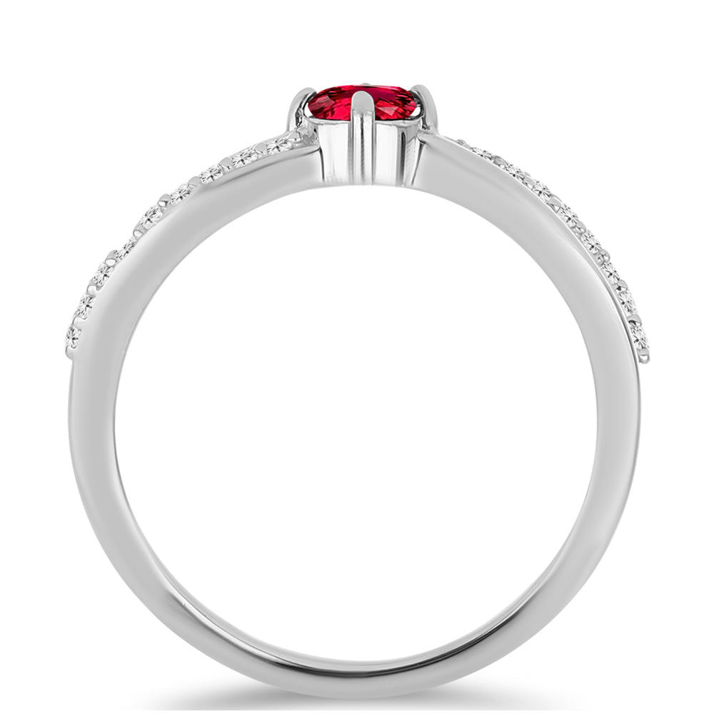 Anillo de Plata con Rubelita de Cruzeiro y Topacio Blanco 2 