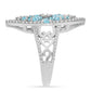 Anillo de Plata con Apatita Azul Cielo y Topacio Blanco