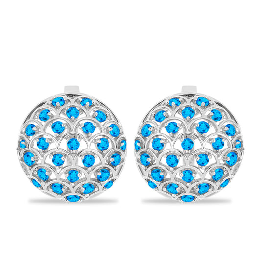 Pendientes de Plata con Apatita Azul Cielo
