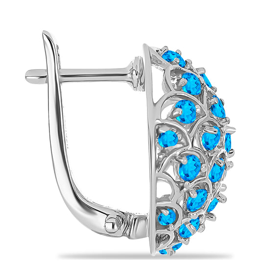 Pendientes de Plata con Apatita Azul Cielo