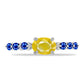 Anillo de Plata con Zafiro Amarillo y Zafiro azul Australiano