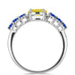 Anillo de Plata con Zafiro Amarillo y Zafiro azul Australiano