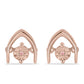 Pendientes de Plata Bañada en Oro Rosa con Diamante Rosa Danzantes
