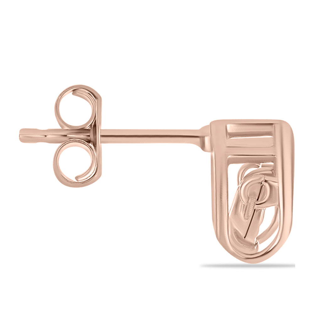 Pendientes de Plata Bañada en Oro Rosa con Diamante Rosa Danzantes 2 