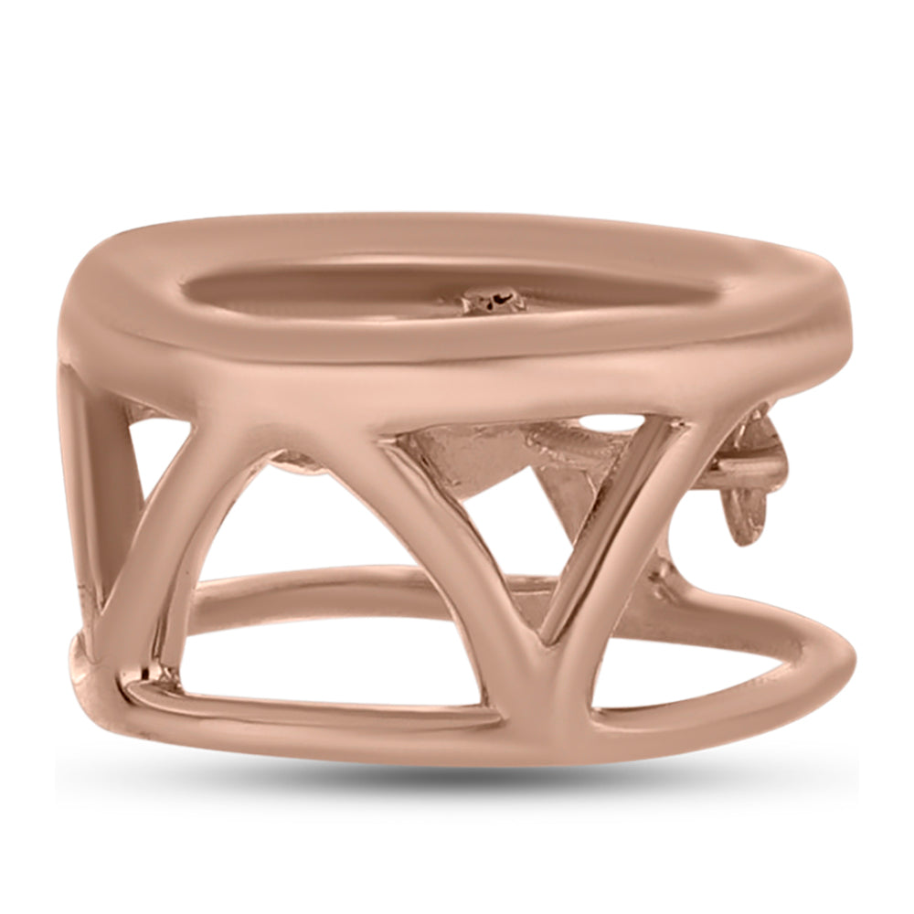 Colgante de Plata Bañada en Oro Rosa con Diamante Rosa Danzantes 2 