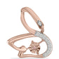 Colgante de Plata Bañada en Oro Rosa con Diamante Rosa Danzantes y Topacio Blanco