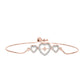 Pulsera de Plata Bañada en Oro Rosa con Diamante Rosa Danzantes y Topacio Blanco