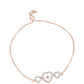 Pulsera de Plata Bañada en Oro Rosa con Diamante Rosa Danzantes y Topacio Blanco