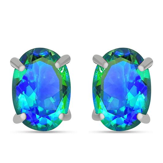Pendientes de Plata con Cuarzo Pavo Real