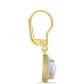 Pendientes de Plata Bañada en Oro con Piedra Lunar Arco Iris y Topacio Blanco