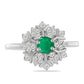 Anillo de Plata con Esmeralda de Brasil y Topacio Blanco