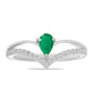 Anillo de Plata con Esmeralda de Brasil y Topacio Blanco