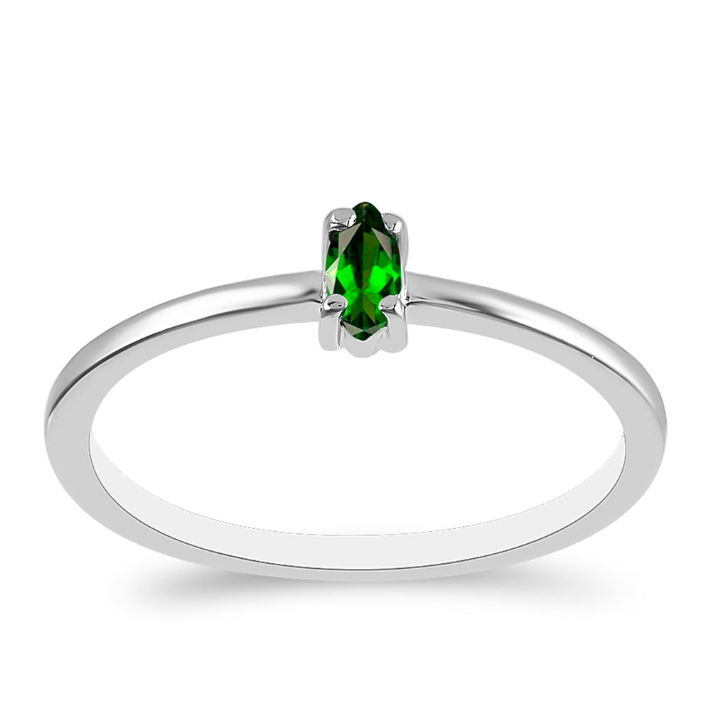 Anillo de Plata con Diópsido de Cromo