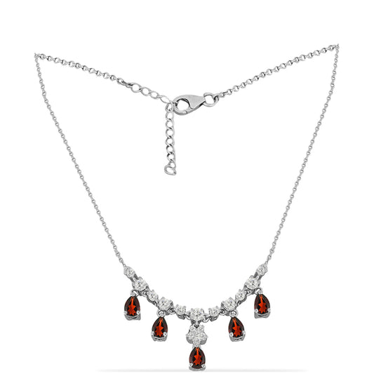 Collar de Plata con Granate Barton y Topacio Blanco
