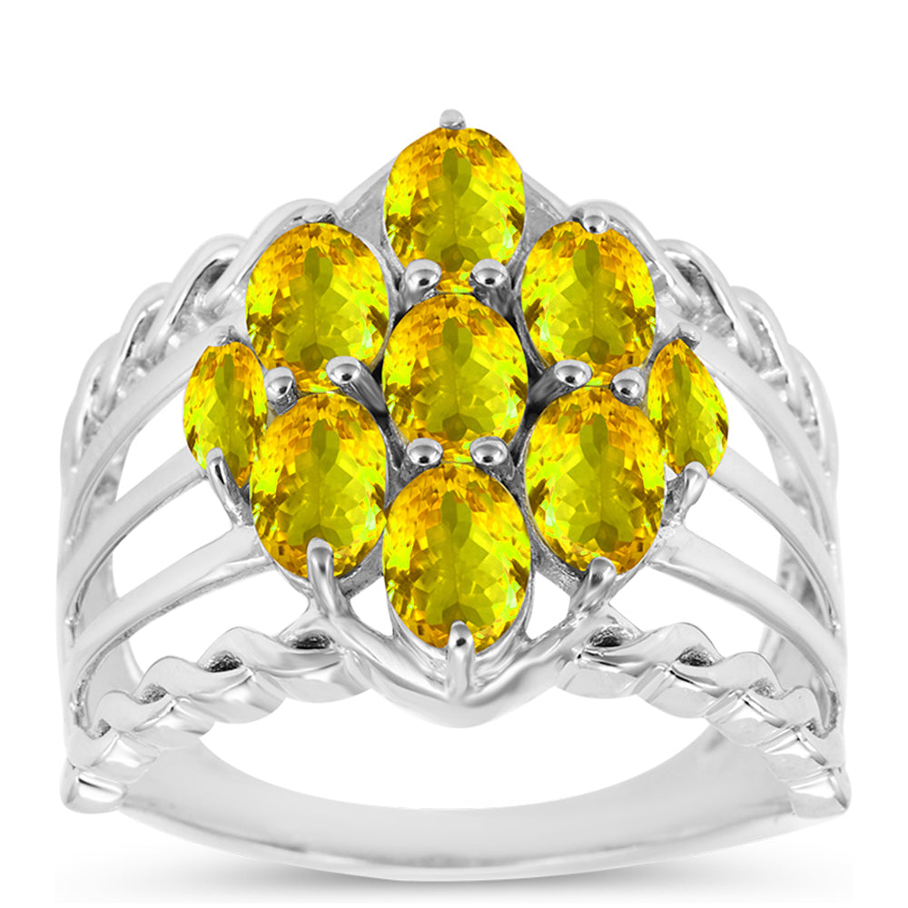 Anillo de Plata con Citrino de los Montes Urales