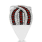 Anillo de Plata con Granate Barton y Topacio Blanco