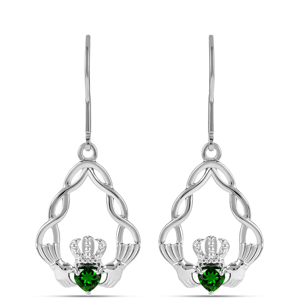 Pendientes de Plata con Diópsido de Cromo