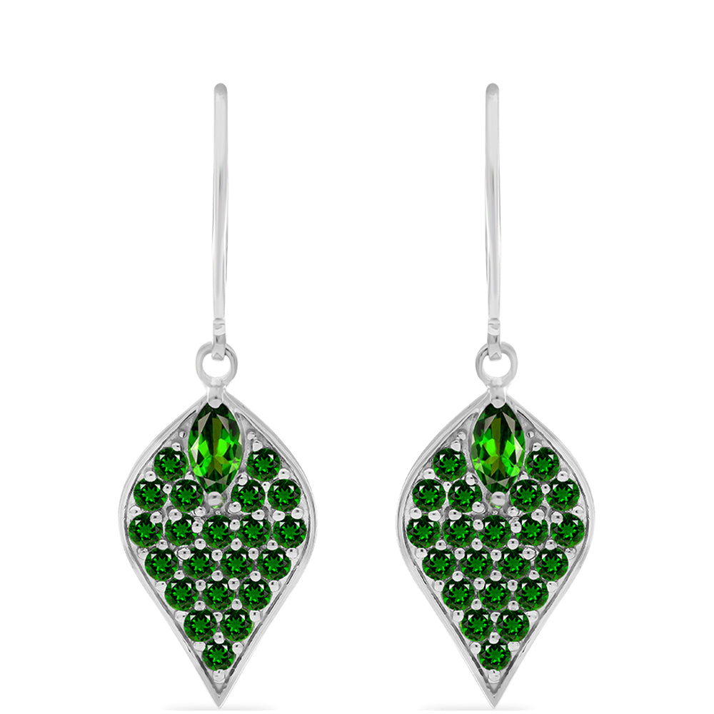 Pendientes de Plata con Diópsido de Cromo
