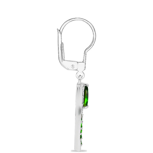 Pendientes de Plata con Diópsido de Cromo