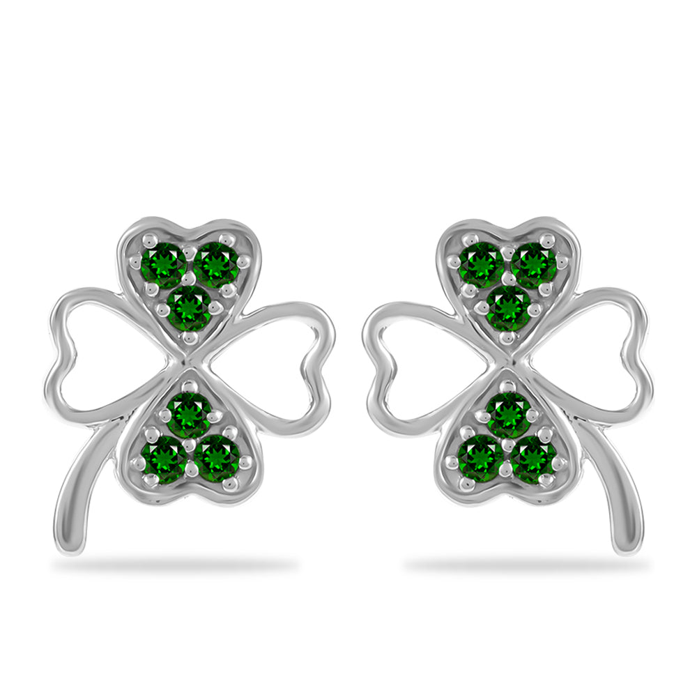 Pendientes de Plata con Diópsido de Cromo