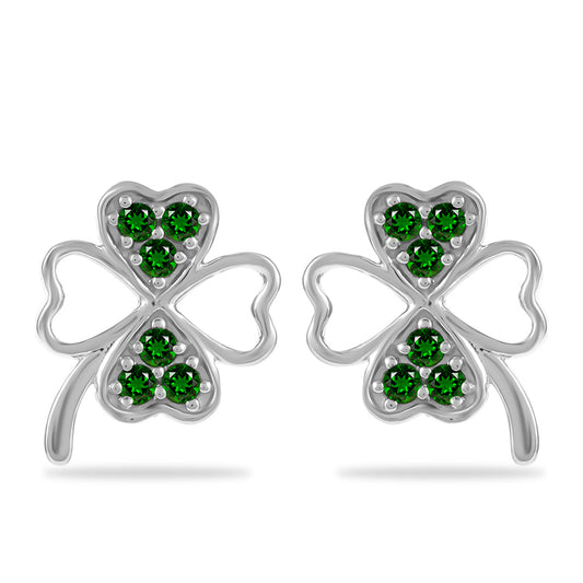 Pendientes de Plata con Diópsido de Cromo