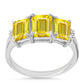 Anillo de Plata con Citrino de los Montes Urales y Topacio Blanco