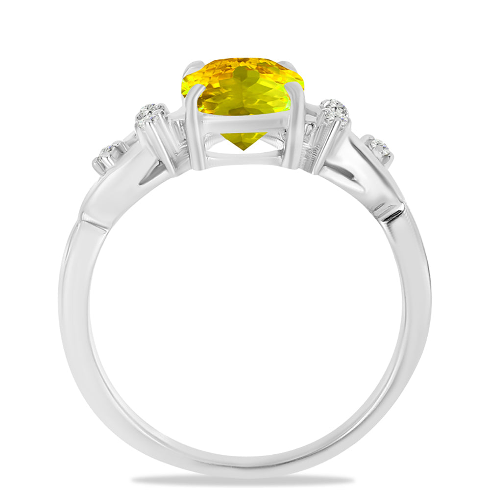 Anillo de Plata con Citrino de los Montes Urales y Topacio Blanco 2 