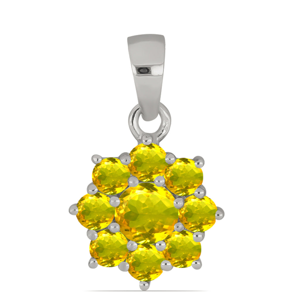 Colgante de Plata con Citrino de los Montes Urales y Topacio Blanco 1 
