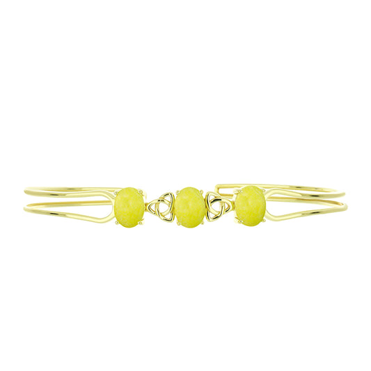 Brazalete de Plata Bañada en Oro con Serpentina Amarilla