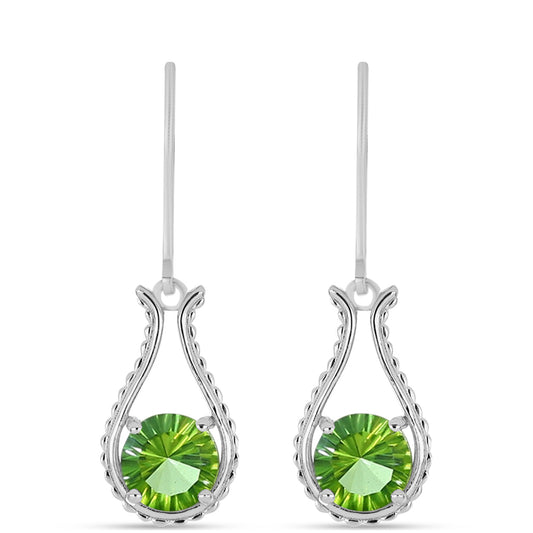 Pendientes de Plata con Cuarzo Verde Helecho